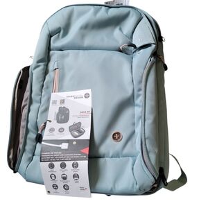 Swiss Digital Design Java SE Blue Backpack/Travel RFID  17"Laptop USB + Unisex